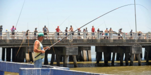 Pesca na ponte é tradição entre os veranistas de Imbé e Tramandaí