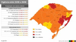 Porto Alegre e mais quatro regiões ficam em vermelho no mapa preliminar da 7ª rodada do Distanciamento Controlado