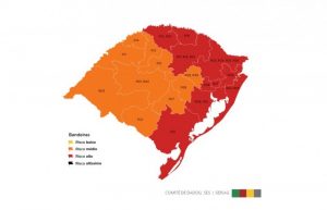 RS: Metade das regiões fica em vermelho no mapa preliminar da 9ª rodada do Distanciamento Controlado