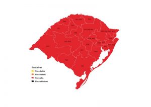 RS: Estado entra em Alerta para Bandeira Preta em várias cidades. Pela primeira vez, todas as 21 regiões Covid estão em bandeira vermelha no mapa preliminar