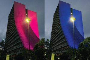 RS: Centro Administrativo do Estado recebe iluminação especial para o Mês da Visibilidade Trans