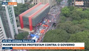 Protestos contra Bolsonaro acontecem em diversas cidades do Brasil. Em São Paulo, os manifestantes se concentraram na avenida Paulista: BandNews TV