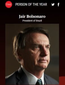 Bolsonaro concorre a “Personalidade do Ano” da Revista TIME