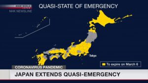 Japão decide prorrogar medidas de semiemergência em 17 províncias; NHK