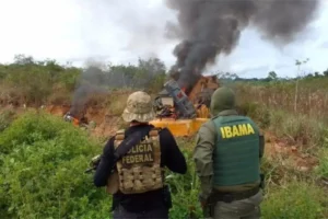 PF e Ibama destroem máquinas de garimpo junto a área indígena no Pará, Diário do Poder