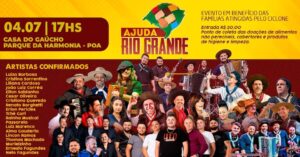 Mais de 30 artistas confirmados no show beneficente para pessoas atingidas pelo ciclone