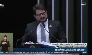 Marcos do Val critica Moraes por derrubar suas redes sociais/Estado de Minas