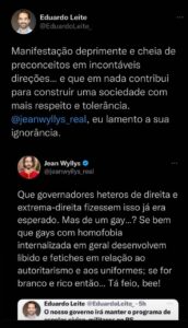 Jean Wyllys chama Eduardo Leite de 'gay com homofobia' e governador rebate: 'deprimente'; do Terra